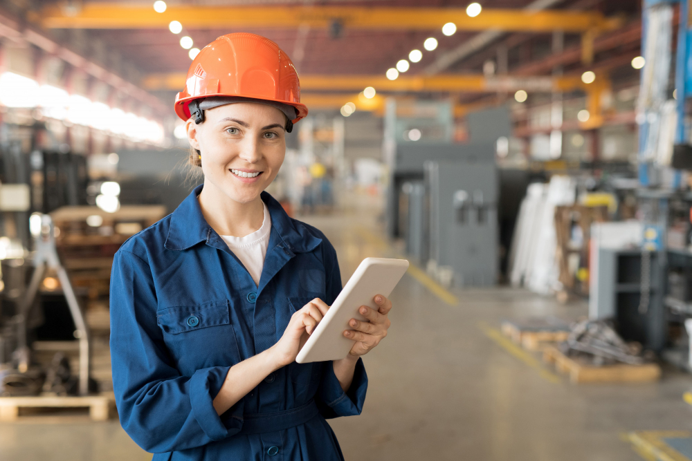 Warehouse staff working with heavy duty rack.