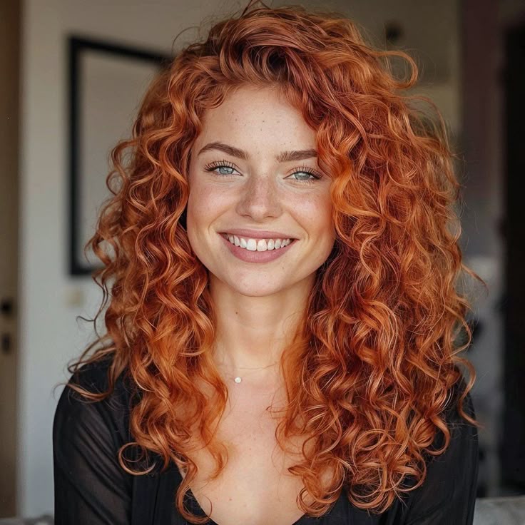 red curly hair