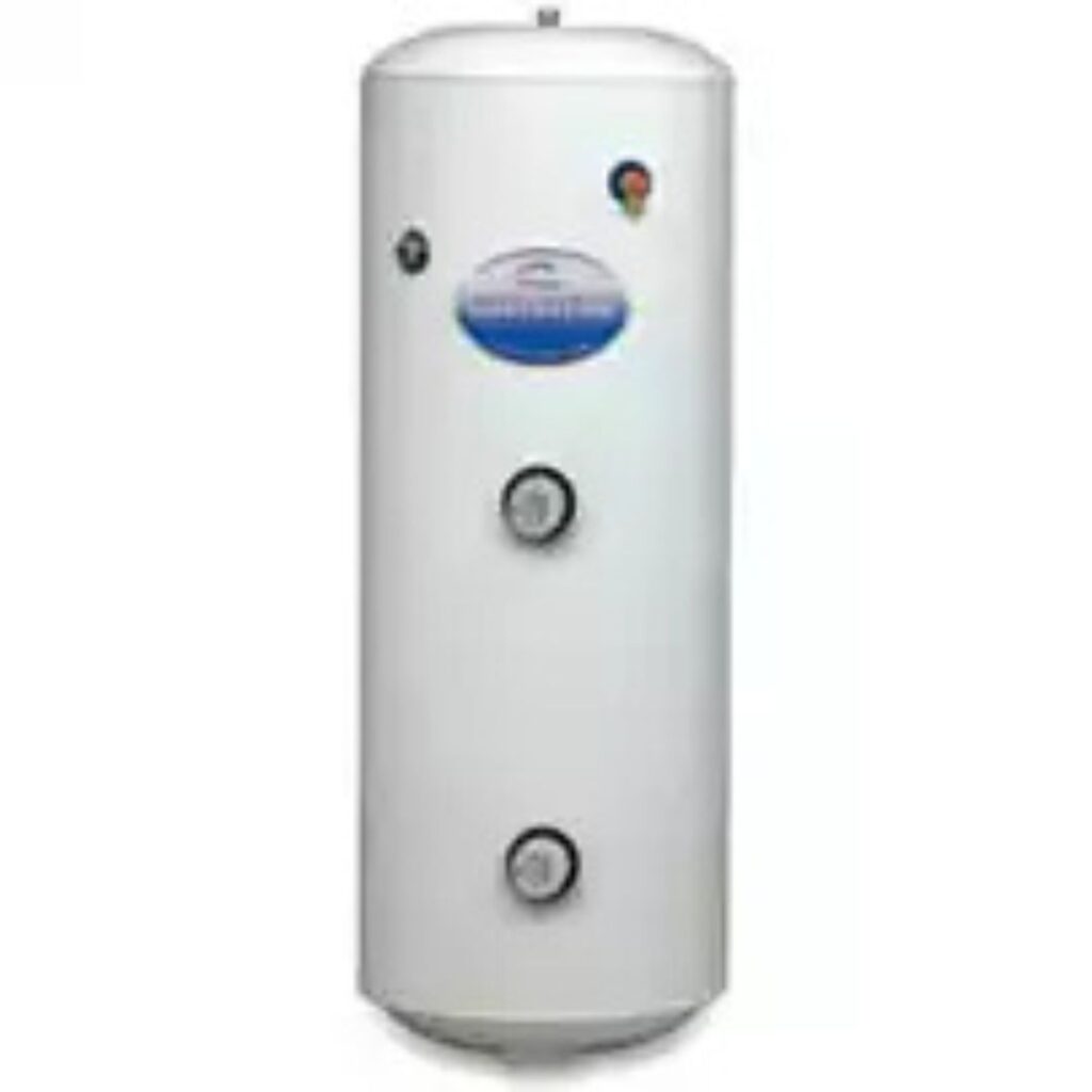 Modern hot water cylinder system installed in a UK home