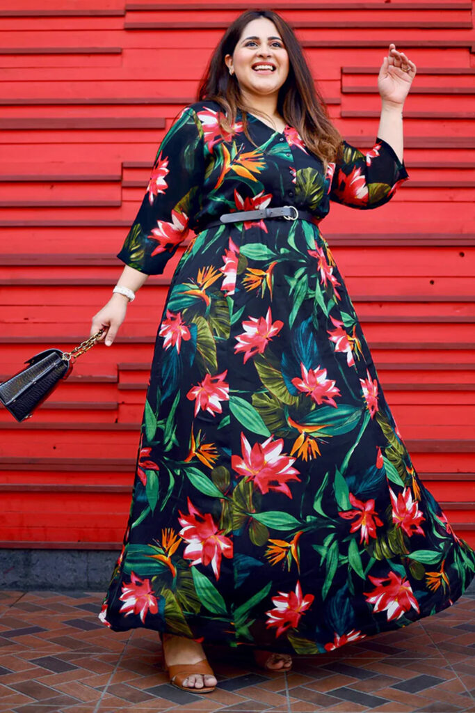 plus size anarkali dress