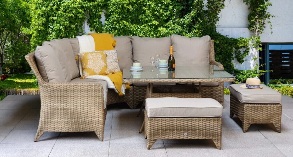 Sarah Rattan Corner Dining Set