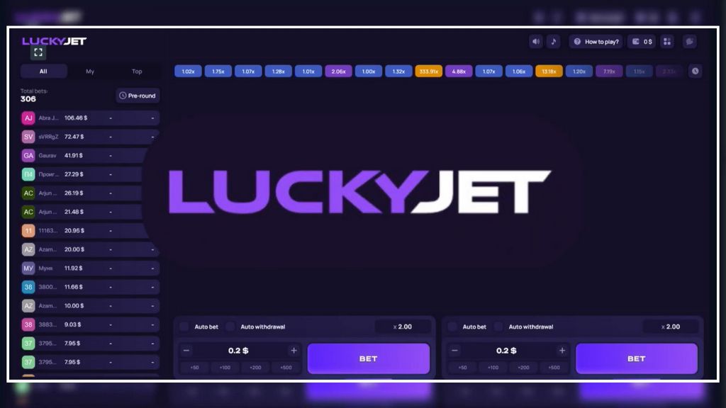 Sitio web oficial del videojuego Lucky Jet