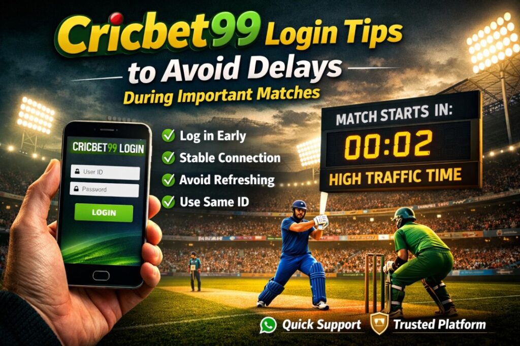 Cricbet99 Login Tips to Avoid Delays During Important Matches