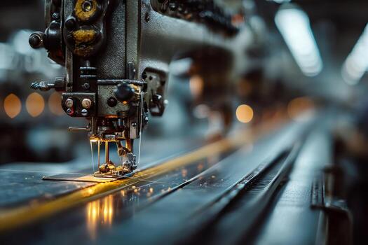 AI-integrated textile sensor monitoring yarn tension and GSM consistency on a high-speed industrial knitting machine.