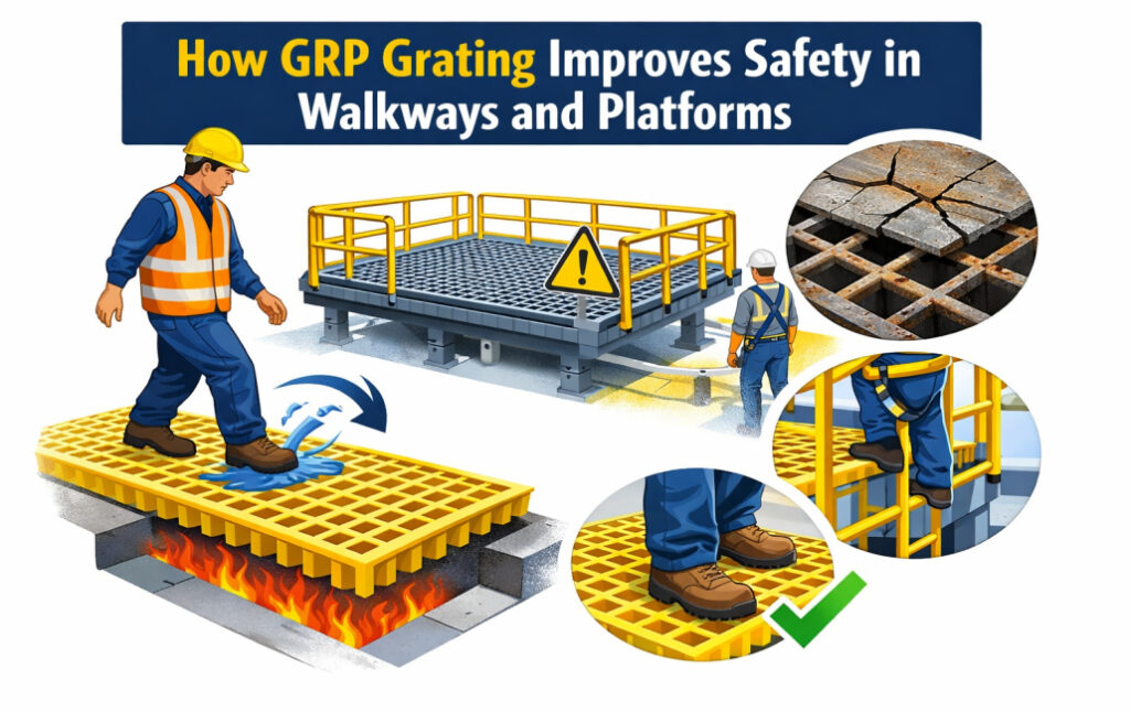 How GRP Grating Improves Safety in Walkways and Platforms