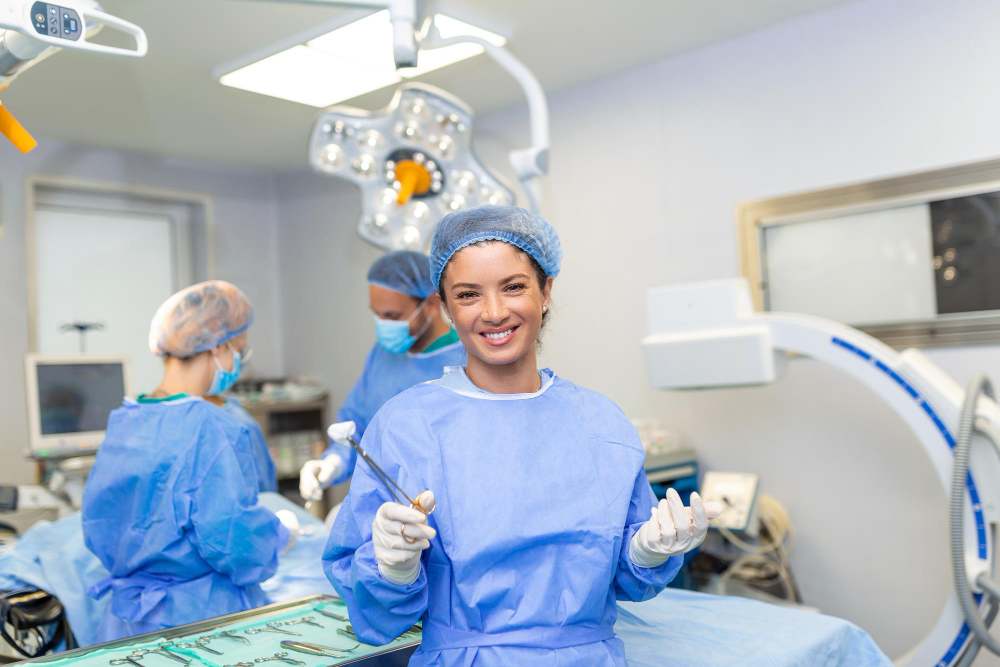 A medical team preparing for surgery (illustration)