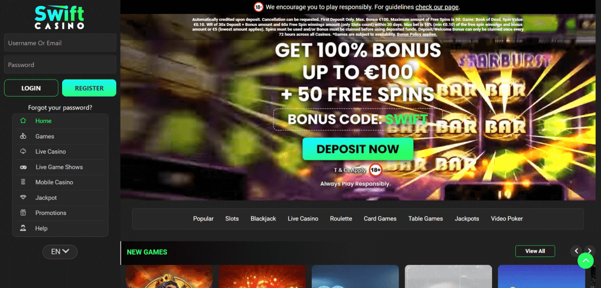 Swift Casino DK En Dybtgående Gennemgang af Spilmulighederne Swift Casino DK En Dybtgående Gennemgang af Spilmulighederne