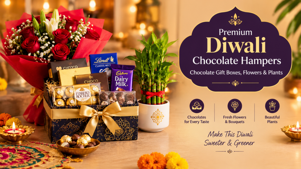 Premium Diwali Chocolate Hampers Chocolate Gift Boxes, Flowers & Plants